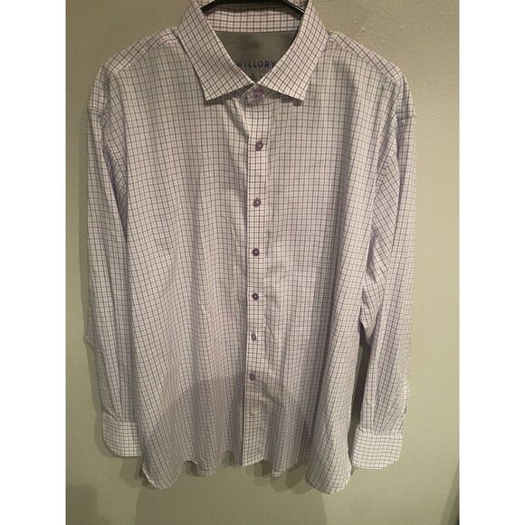 Twillory Men's XL Performance Button Shirt long sleeve Purple 18 34-35 - Picture 1 of 9